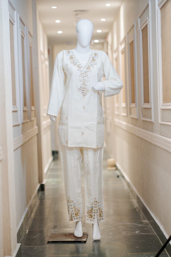 Silk Co-ord Set with Heavy Handwork on Neck & Bottom – Elegant Ethnic Wear