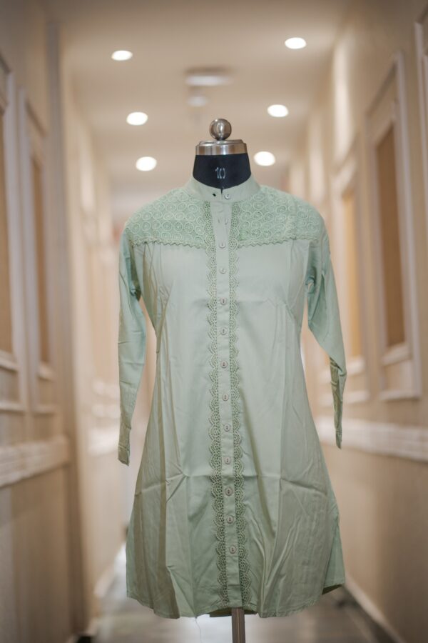 Cotton Hip Cover Kurti with Lace Work | Stylish Daily Wear Kurti for Women