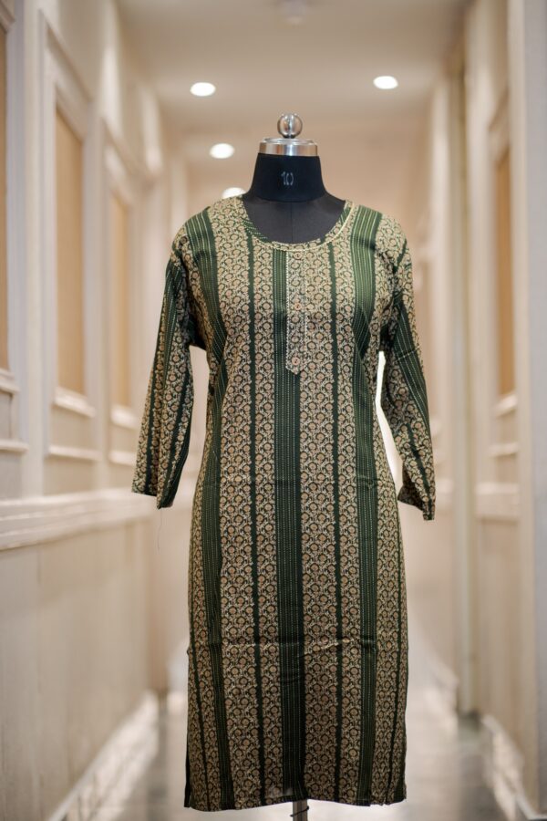 Pure Rayon Foil Print Kurti | Stylish Daily Wear Ethnic Kurti for Women