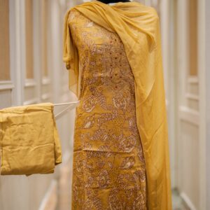 Elegant Pure Cotton Printed Suit with Zari Embroidery & Chiffon Dupatta for Women